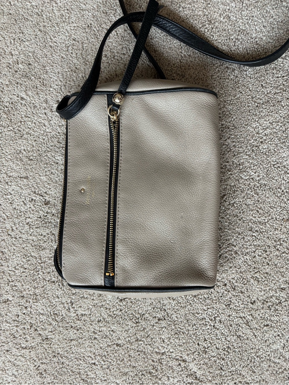kate spade Gray and Black Leather Crossbody Bag